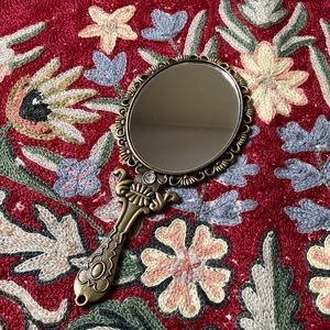 Gold Rose Handheld Mirror